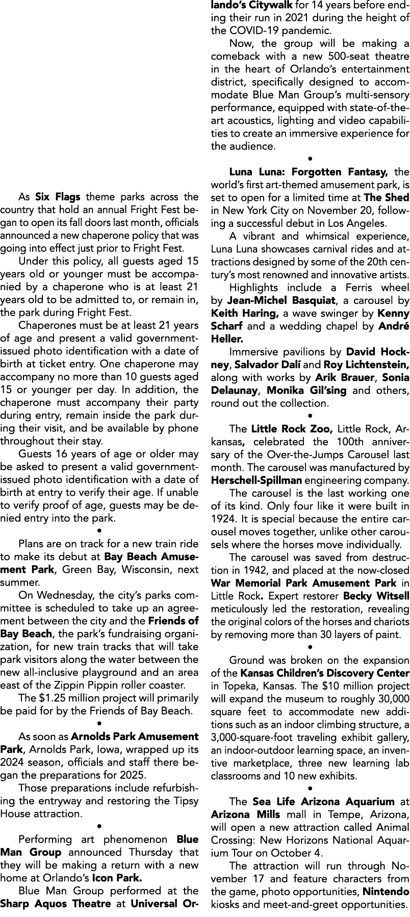 As Six Flags theme parks across the country that hold an annual Fright Fest began to open its fall doors last month, ...