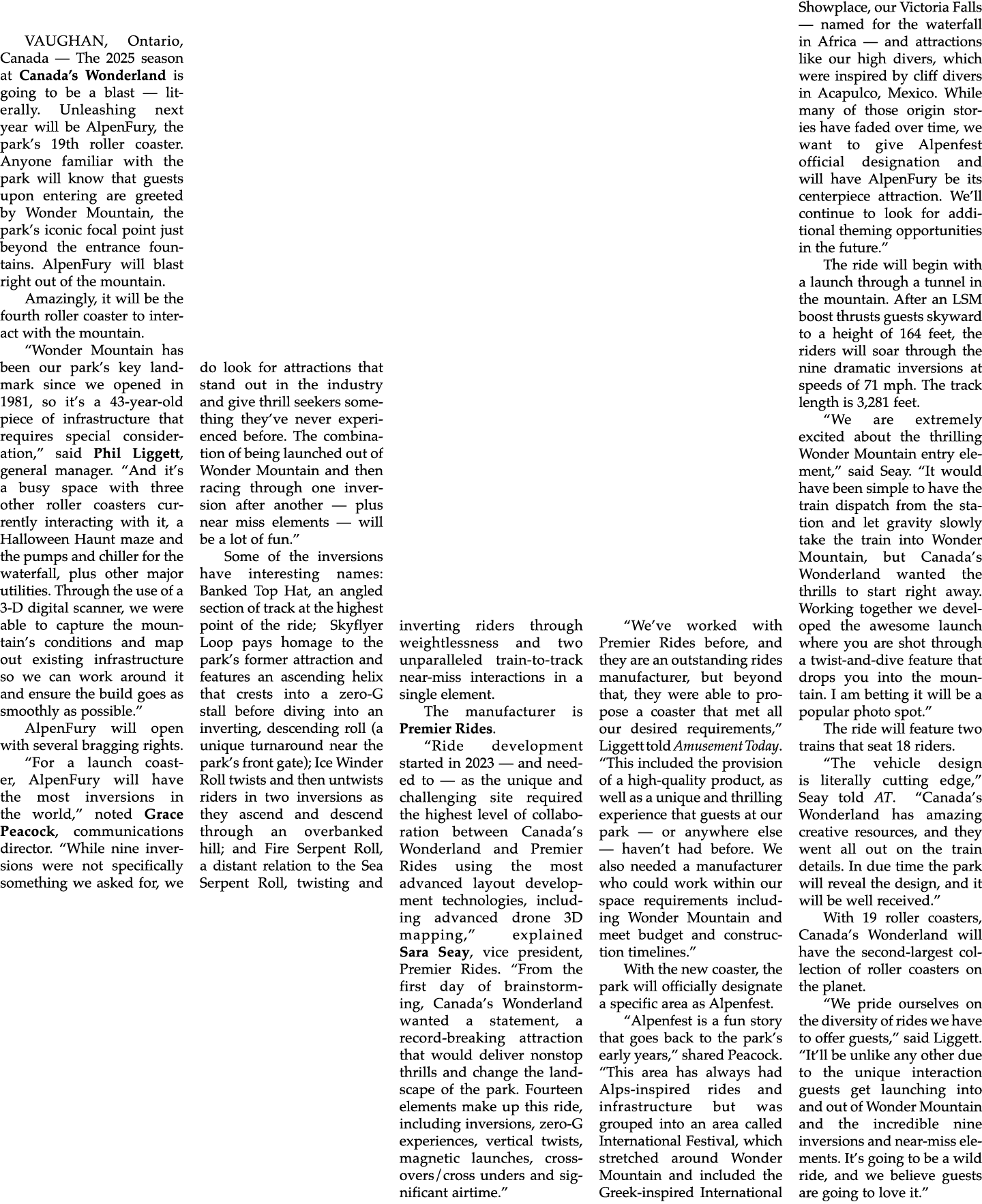 VAUGHAN, Ontario, Canada — The 2025 season at Canada’s Wonderland is going to be a blast — literally. Unleashing next...