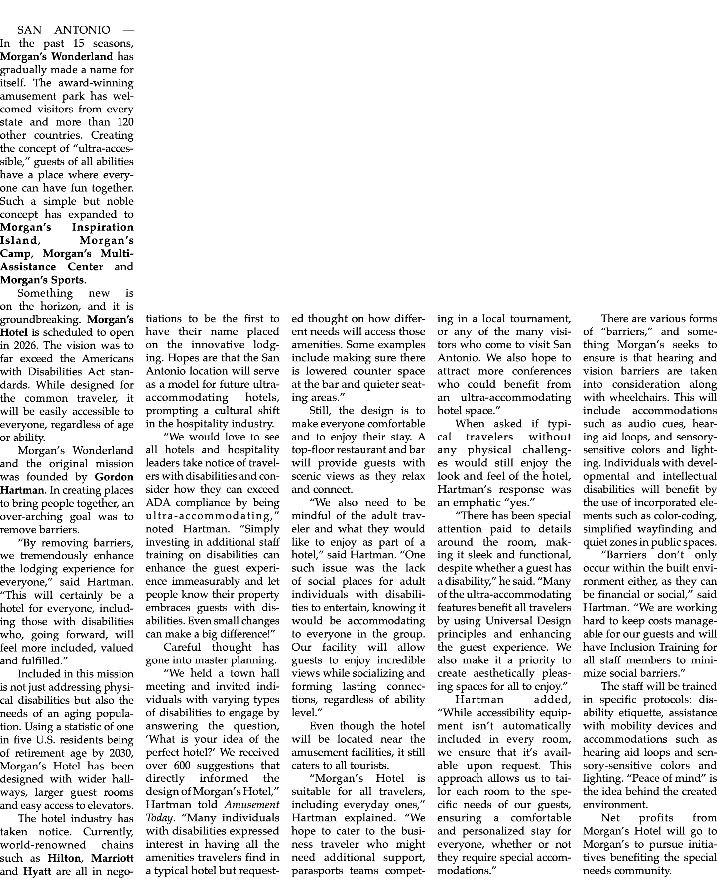 SAN ANTONIO — In the past 15 seasons, Morgan’s Wonderland has gradually made a name for itself. The award winning amu...
