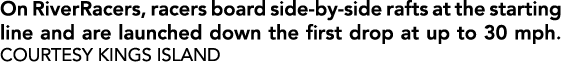 On RiverRacers, racers board side by side rafts at the starting line and are launched down the first drop at up to 30...